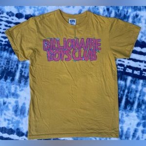 Billionaire Boys Club Yellow Gold T-shirt size Small Front & Back Logo
